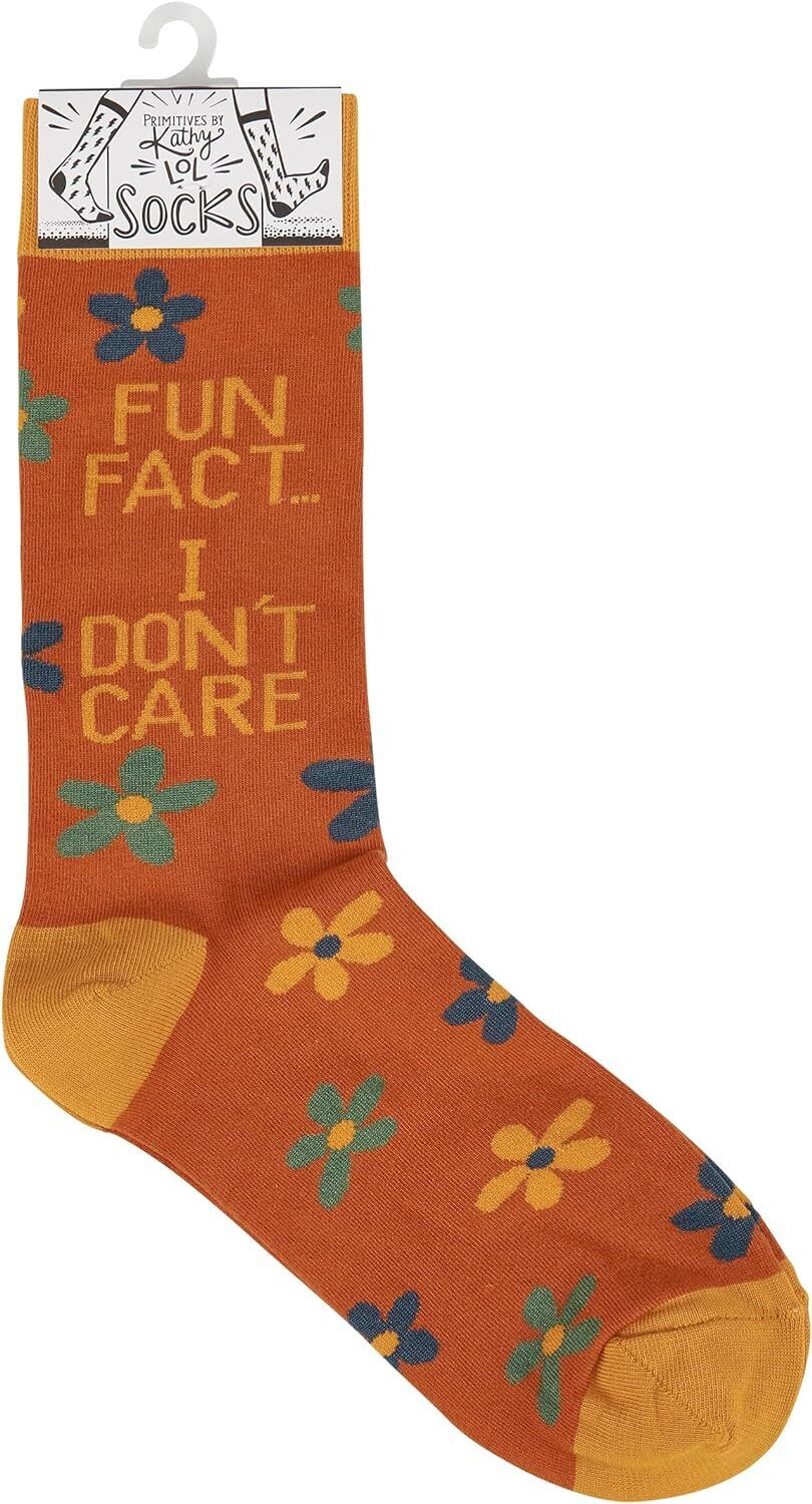 Primitives by Kathy - Fun Fact I Don't Care Socks, One Size, Unisex