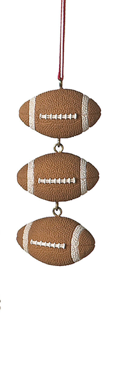 Midwest-CBK - Triple Football Christmas Ornament 4.75"