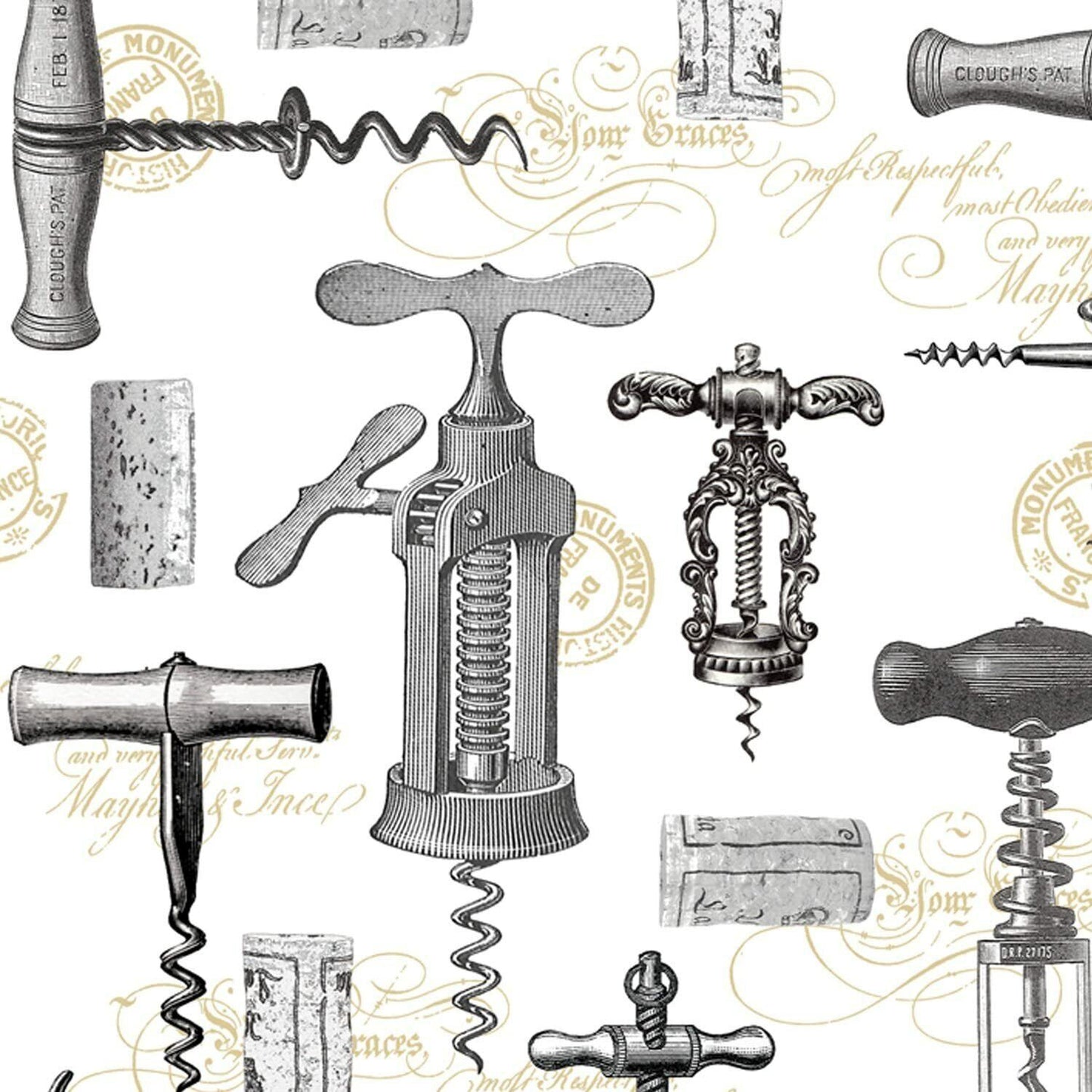 Paperproducts Design 20-Pack Corkscrews Paper Cocktail Napkins