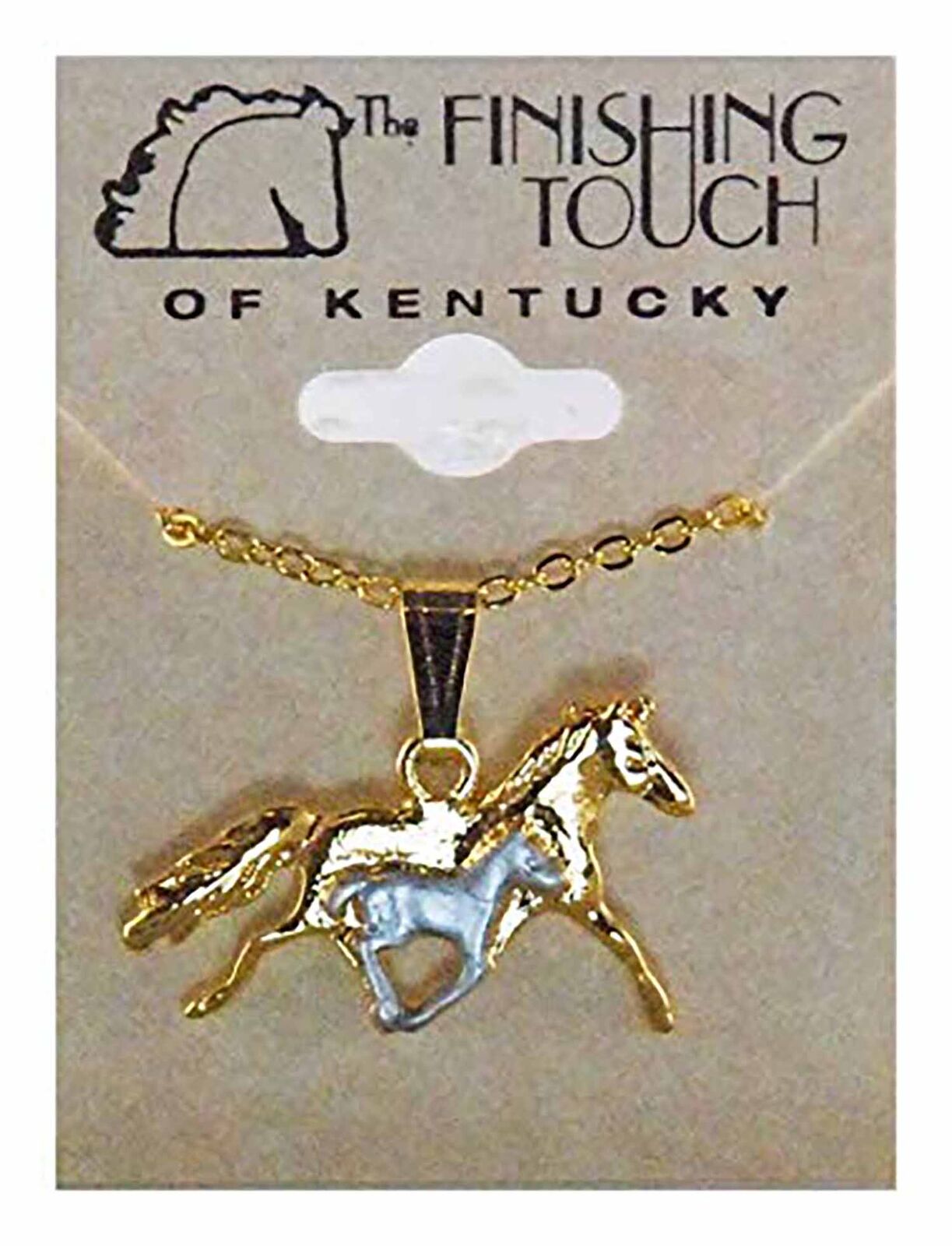 Finishing Touch 2-Tone Galloping Mare and Foal Necklace