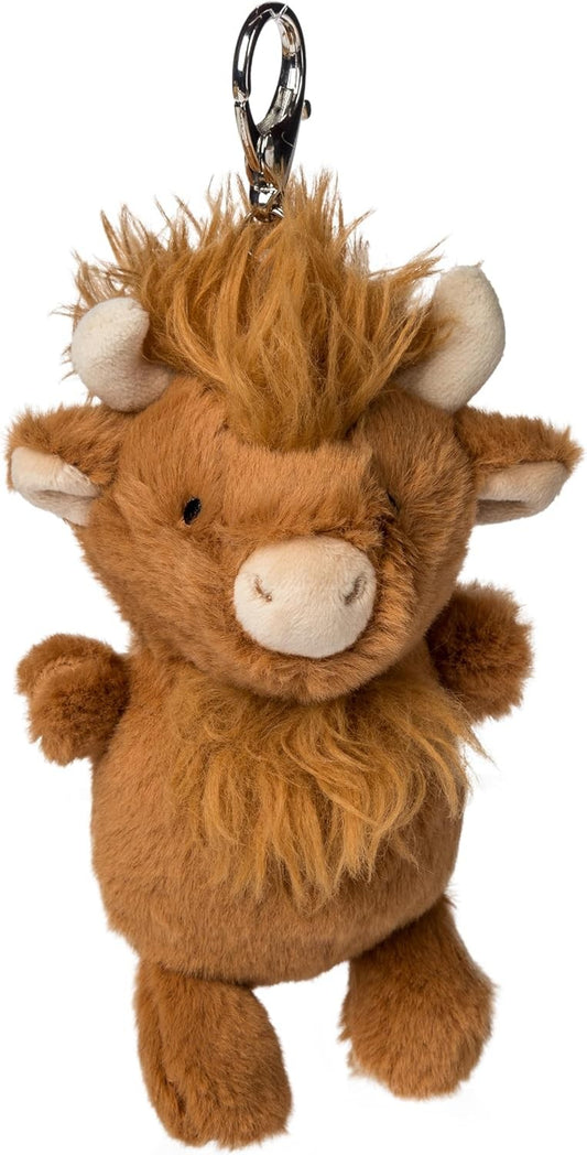 Mary Meyer Plush Stuffed Animal Backpack, Purse, Bag Charm, Highland Cow, 5"