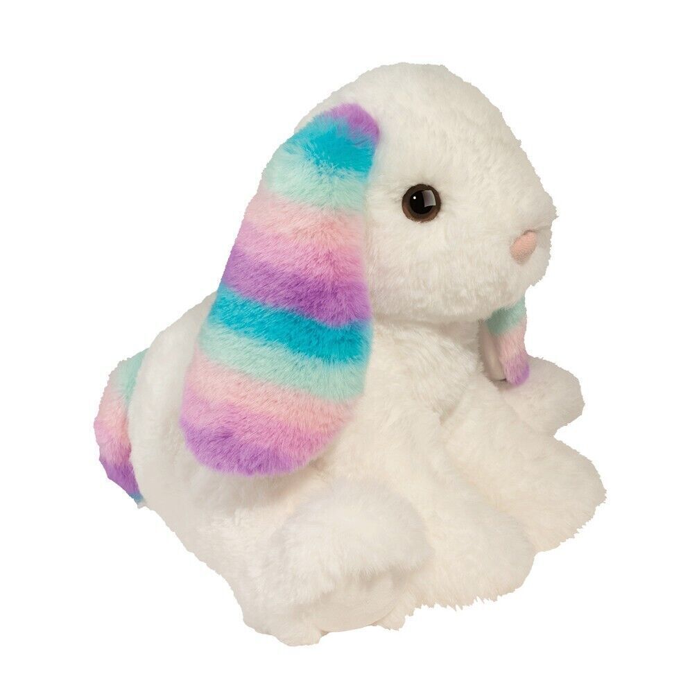 Douglas Livie Soft Rainbow Bunny Rabbit Plush Stuffed Animal Large, 10" sitting