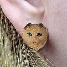 Conversation Concepts Brown Tabby Scottish Fold Earrings Post