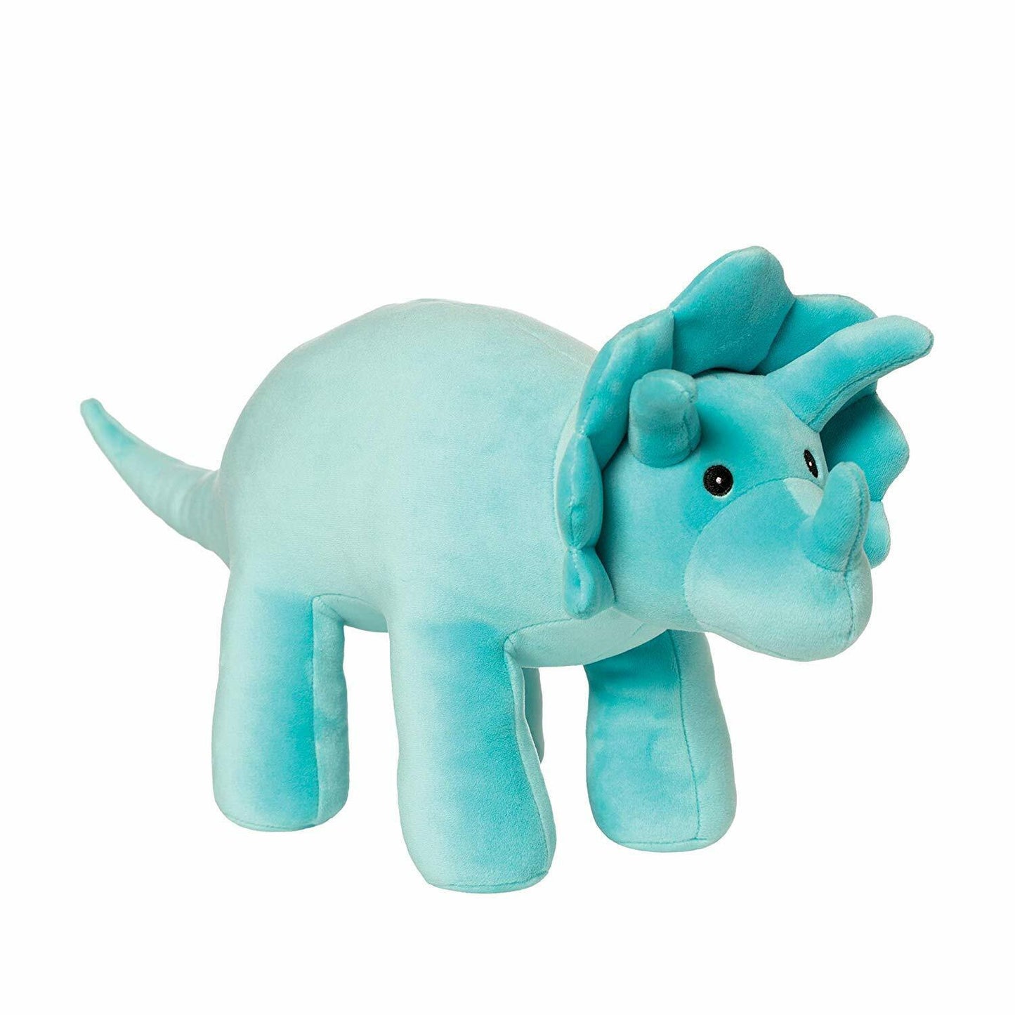 Manhattan Toy Spike Velveteen Triceratops Dinosaur Stuffed Animal, 9.5", Aqua