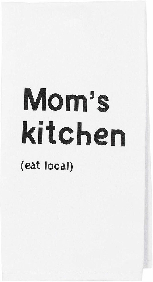 Enesco Parentheses Mom (Eat Local) Tea Towel, 28 Inches Long