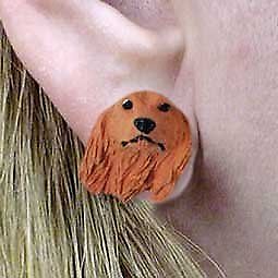 Conversation Concepts Dachshund Longhaired Red Earrings Post