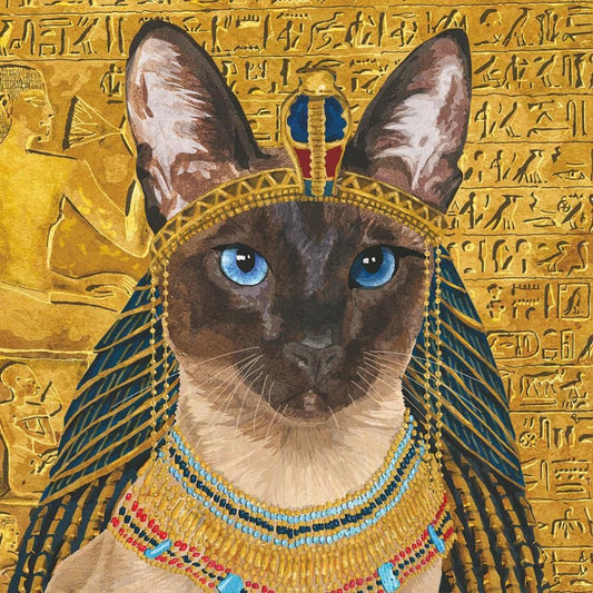 Paperproducts Design Set of 20 Paper Cocktail Napkins Cleopatra Siamese Cat