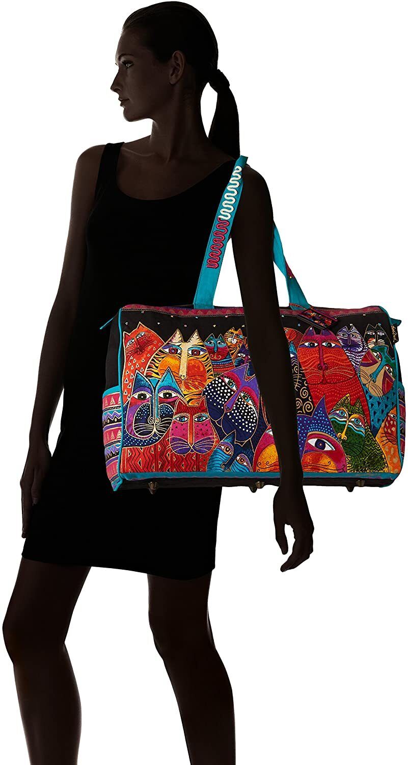Laurel Burch Travel Bag Zipper Top 21-Inch by 8-Inch by 16-Inch, Fantasticats