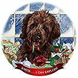 Goldendoodle Chocolate Dog Porcelain Ornament Pet Gift Santa I Can Explain!