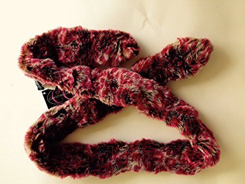 Electric Love Hot Pink and Gray Faux Fur Scarf By Christine Clarke