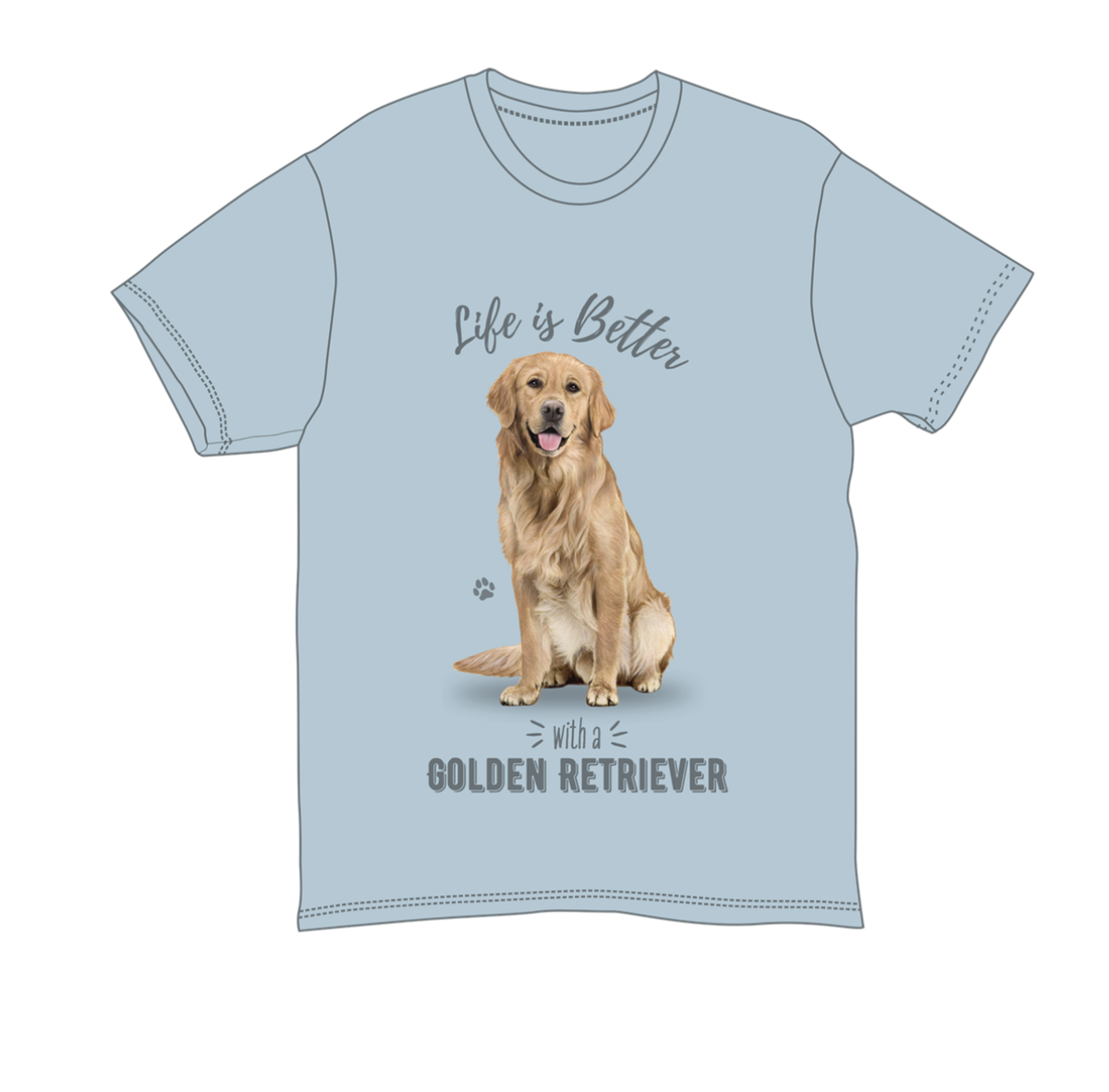 Golden Retriever Unisex 100% Cotton T-Shirt - Super Soft & Comfortable, Large