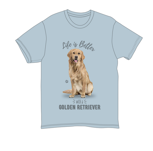 Golden Retriever Unisex 100% Cotton T-Shirt - Super Soft & Comfortable, Large