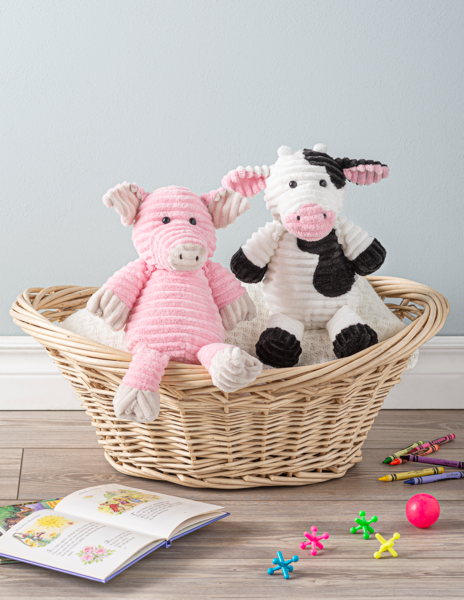 Ganz Ribbles Black and White Cow Corduroy Plush Stuffed Animal Toy, 12"