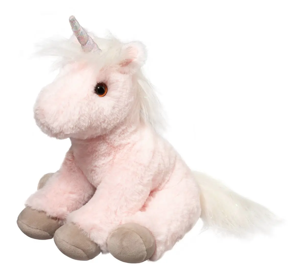 Douglas Lexie Soft Ice Pink Unicorn Plush Stuffed Animal, 9" Sitting