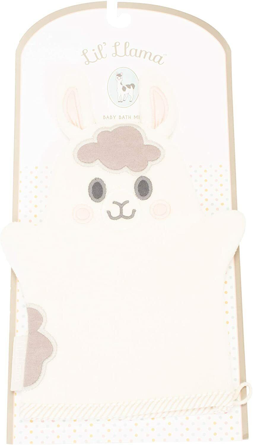 Lil' Llama White Super Soft Cotton Terry Cloth Baby Bath Mitt