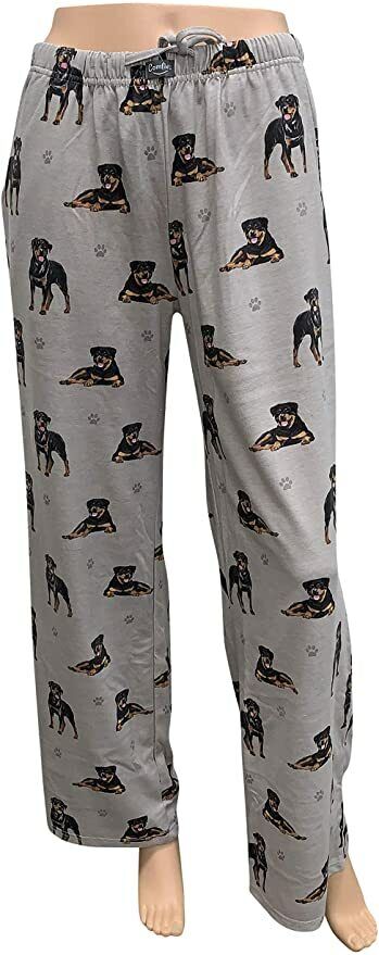 Rottweiler Unisex Lightweight Cotton Blend Pajama Bottoms- X-Large