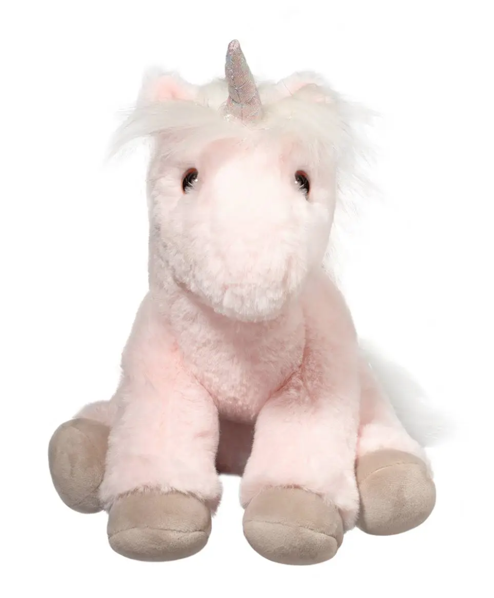Douglas Lexie Soft Ice Pink Unicorn Plush Stuffed Animal, 9" Sitting