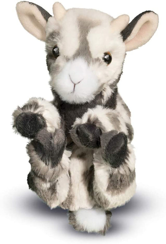 Douglas Toys Plush Baby Grey Goat Lil' Baby Handful Stuffed Animal, 6"