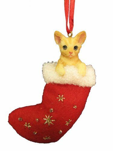 E&S Pets orn222-8 Santa's Little Pals Christmas Ornaments, Orange Tabby Cat