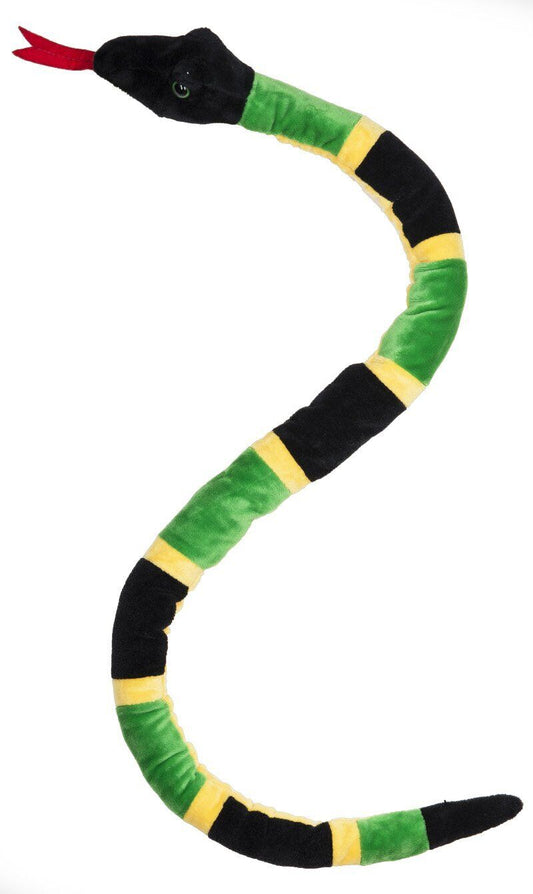 Green Black and Yellow Snake Plush Stuffed Animal Toy - By Ganz, 35"