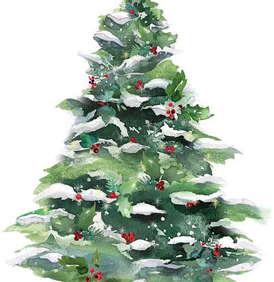 PaperProducts Design Winter Tree Beverage Napkin, 20 CT