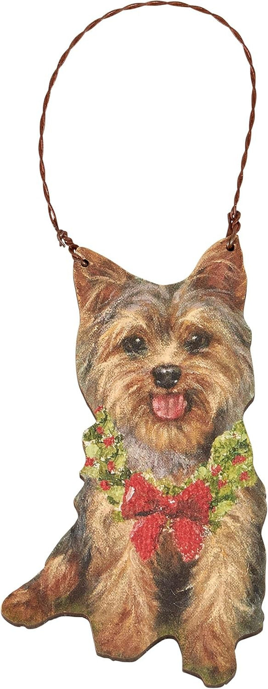 Primitives By Kathy Yorkie with Holiday Wreath Wooden Christmas Ornament