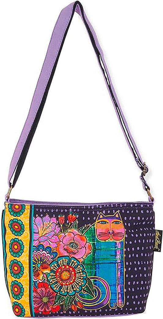 Laurel Burch Acacia Cat Feline Crossbody Shoulder Bag, 11"x 2.5"x 8"