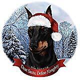 Holiday Pet Gifts Manchester Terrier Dog Santa Hat Porcelain Ornament