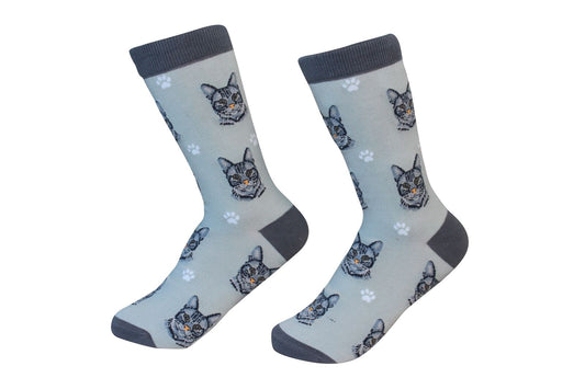 Silver Tabby Cat Breed Socks Unisex Sock Daddy by E&S Pets