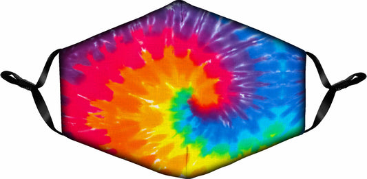 Spoontiques Fun Face Mask, Washable, Reusable, Adjustable Ear Straps - Tie Dye