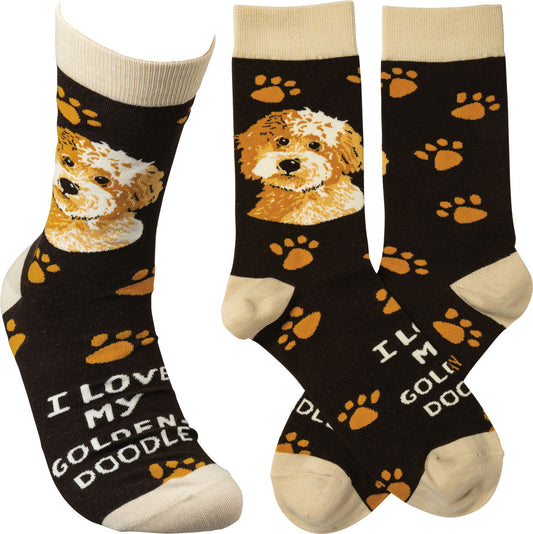 Primitives By Kathy Socks - I Love My Goldendoodle