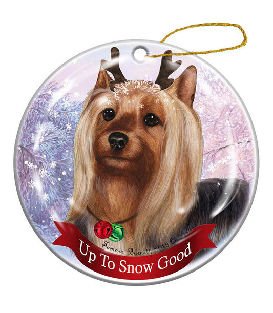 Holiday Pet Gifts Silky Terrier Dog Porcelain Christmas Ornament
