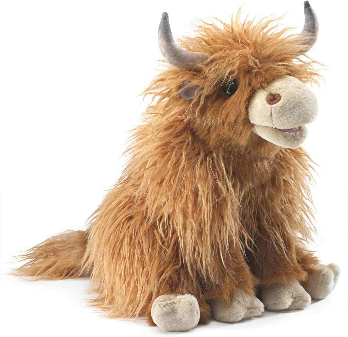 Folkmanis Highland Cow Hand Puppet, 16"