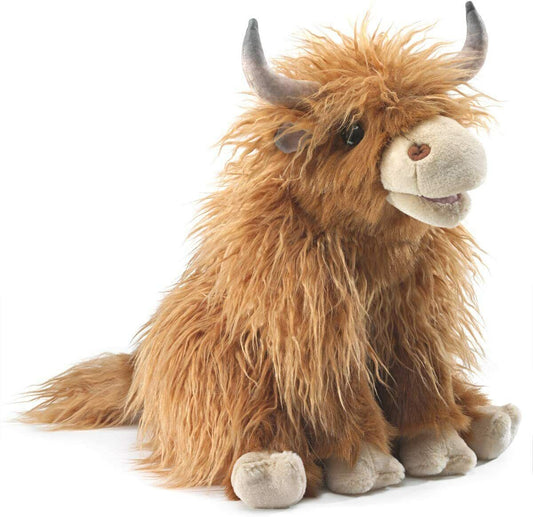 Folkmanis Highland Cow Hand Puppet, 16"