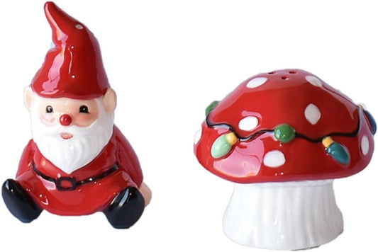 Ganz MX180554 Gnome with Mushroom Salt and Pepper Shaker, 5-inch, Set of 2
