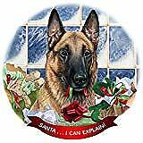 Belgian Malinois Light Fawn Dog Porcelain Ornament 'Santa. I Can Explain!'