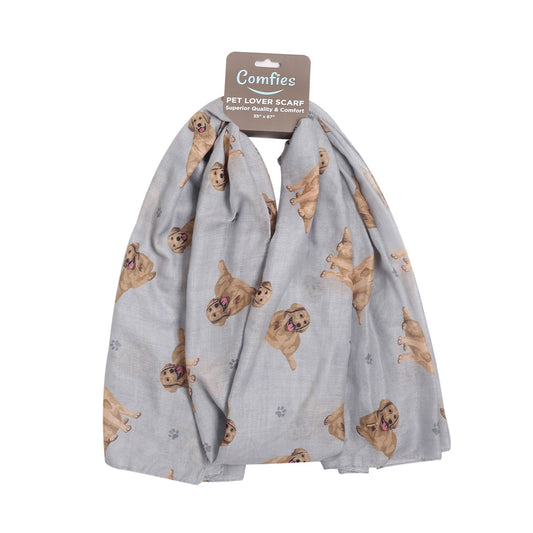 Golden Retriever Dog Lover Scarf - Year-round scarf, Lightweight material, 67"