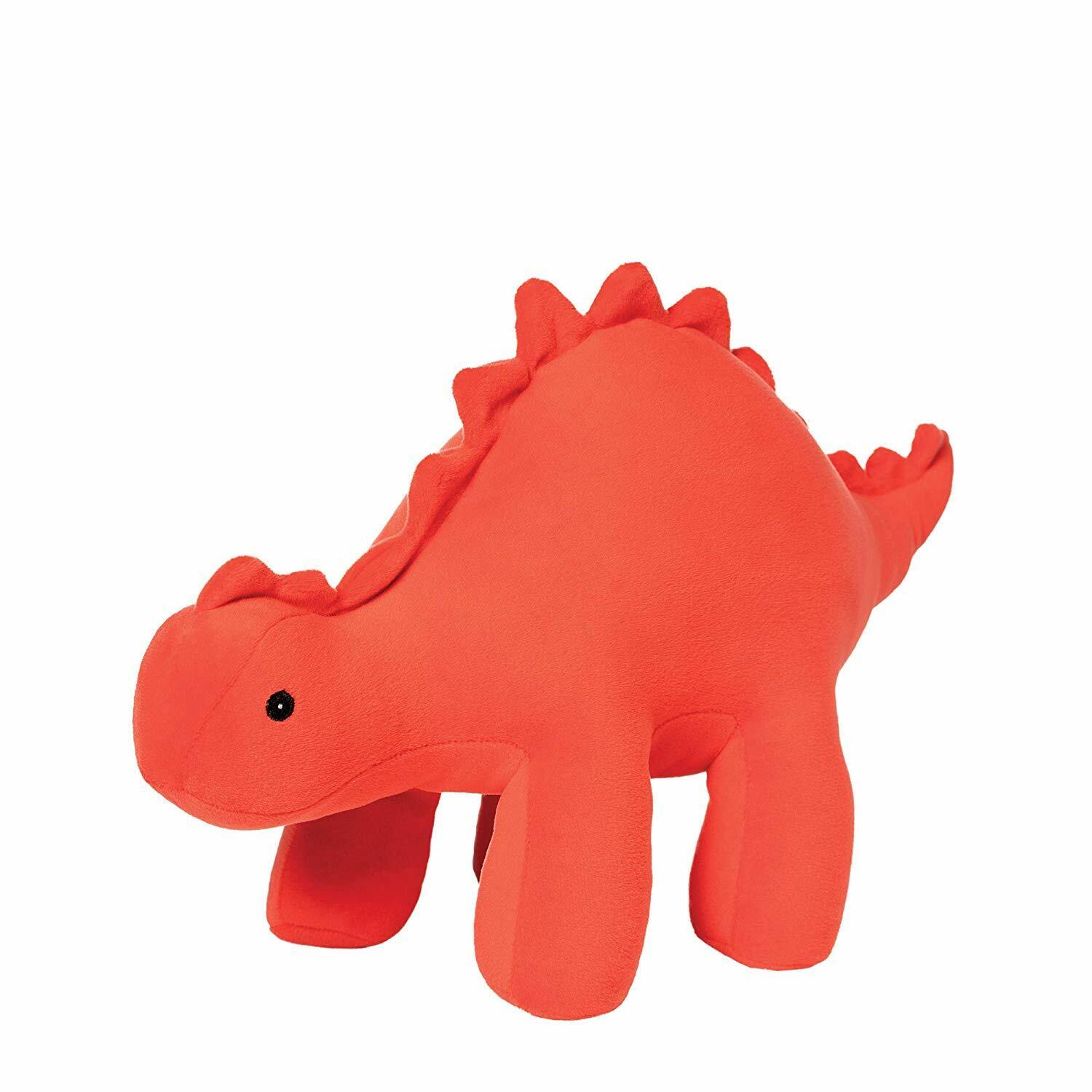 Manhattan Toy Gummy Velveteen Stegosaurus Dinosaur Stuffed Animal, 9.5", Coral