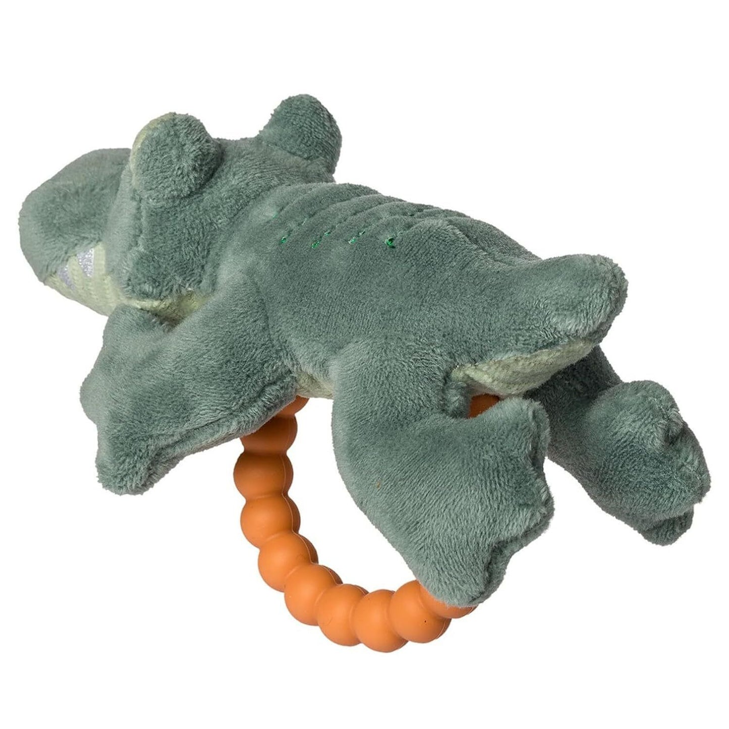 Mary Meyer Soft Baby Rattle with Soothing Teether Ring, 6", Afrique Alligator
