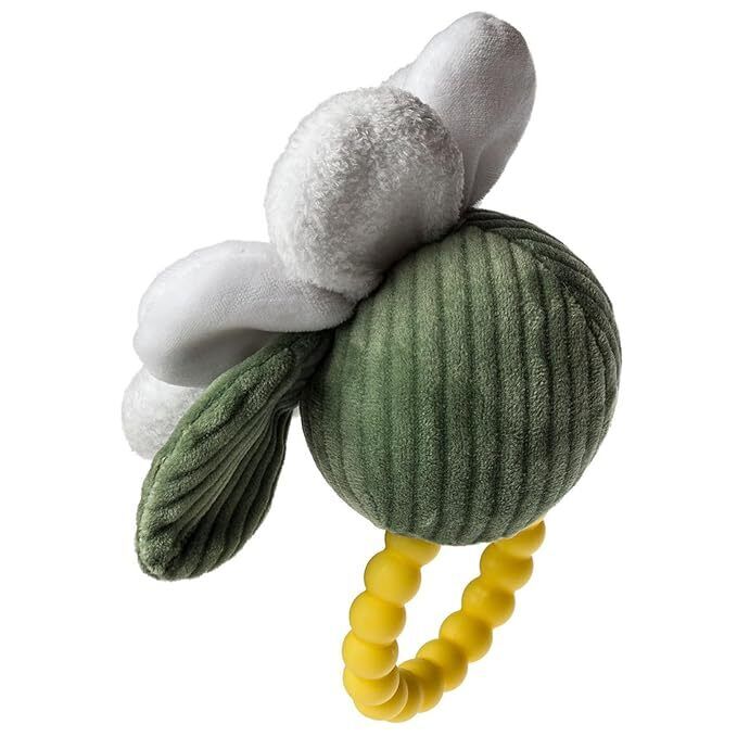 Mary Meyer Sweet Soothie Soft Baby Rattle with Teether Ring, 5-Inches, Daisy