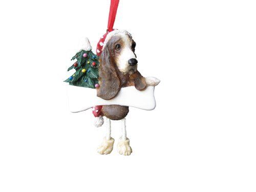 Basset Hound Ornament "Dangling Legs" Hand Painted and Easily Personalized