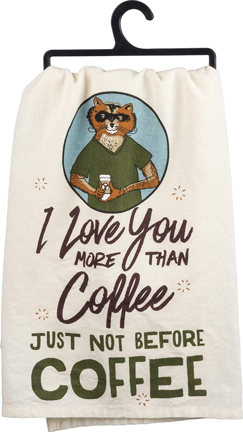 Primitives By Kathy Before Coffee Dish Towel, 28" Square
