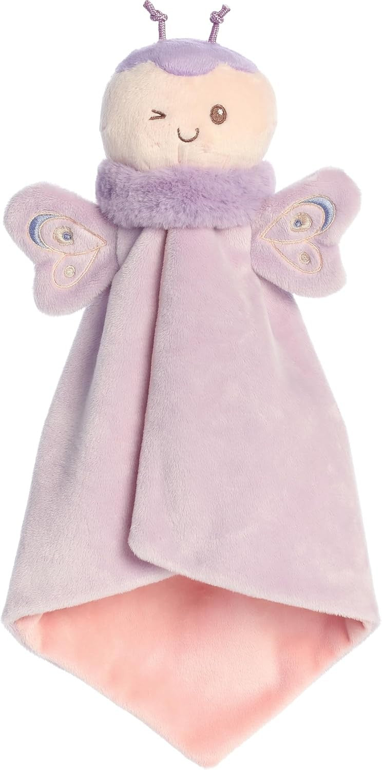 Ebba Flutterflies Flutterfly Luvster Stuffed Animal Baby Blankie, Purple, 16"