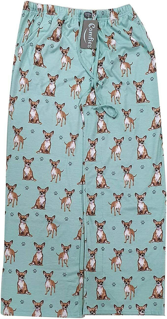 Chihuahua Unisex Lightweight Cotton Blend Pajama Bottoms- X-Large