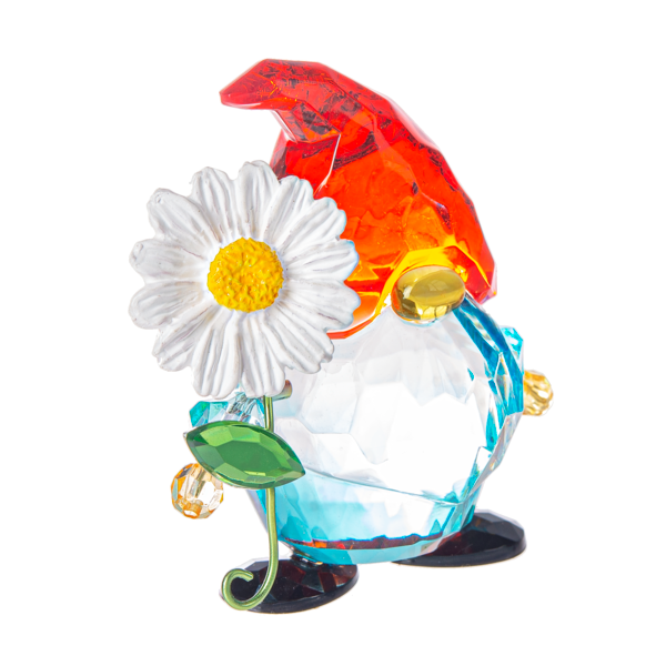 Ganz ACRY-805 Garden Gnome Figurine with Daisy, 2.5-inch Height