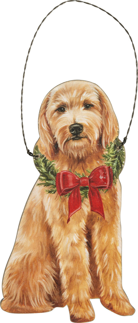 Primitives By Kathy Goldendoodle Christmas Ornament