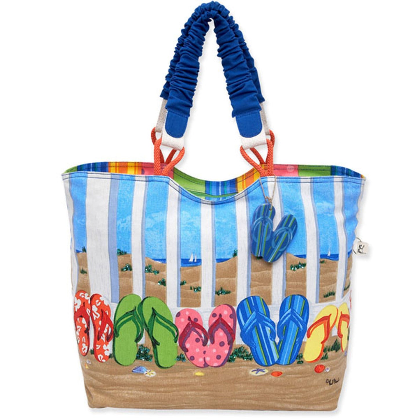 Sun N Sand Coastal Flip Flops Scoop Tote Bag by Paul Brent (Scoop Tote)