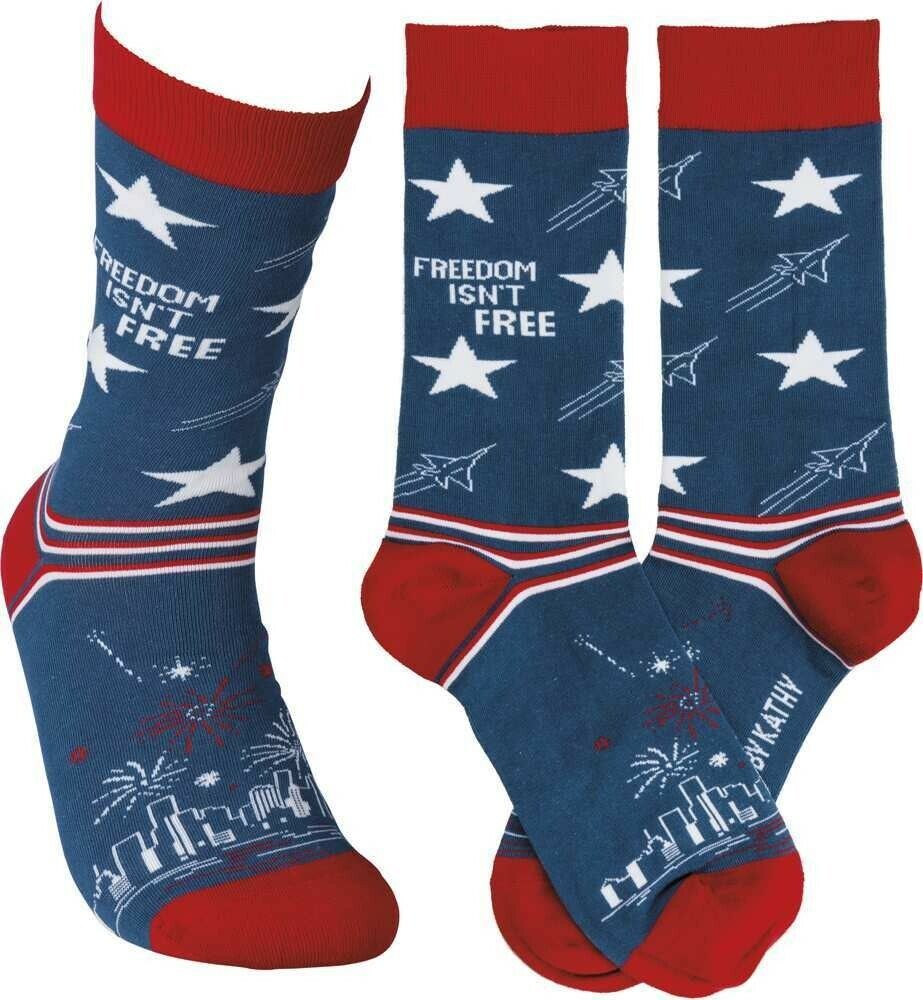 Primitives By Kathy Laugh Out Loud Socks - Freedom Isn't Free