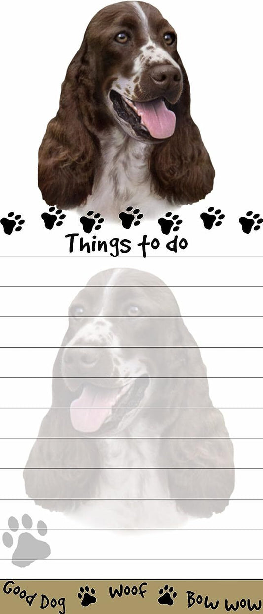 "Springer Spaniel Magnetic List Pads" Uniquely Shaped Sticky Notepad