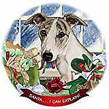 Whippet Fawn Brindle Dog Porcelain Ornament Pet Gift 'Santa. I Can Explain!'